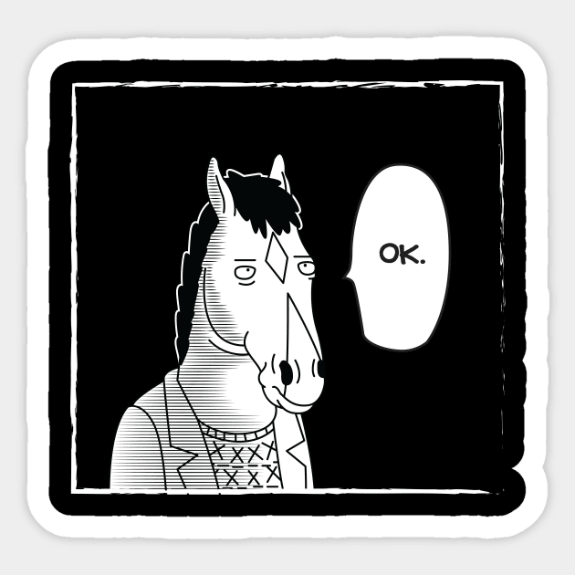 One-Line BoJack Sticker by sonicpandaart